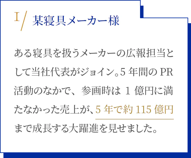 某寝具メーカー様
